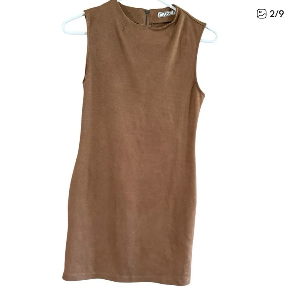 Chloe K Brown Sleeveless Mini Dress